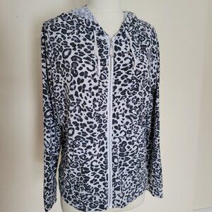 Cable and Gauge | Leopard Print Hoodie | Size Large